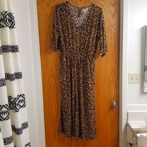Umgee Leopard cheetah Romper Jumpsuit size L NWOT
